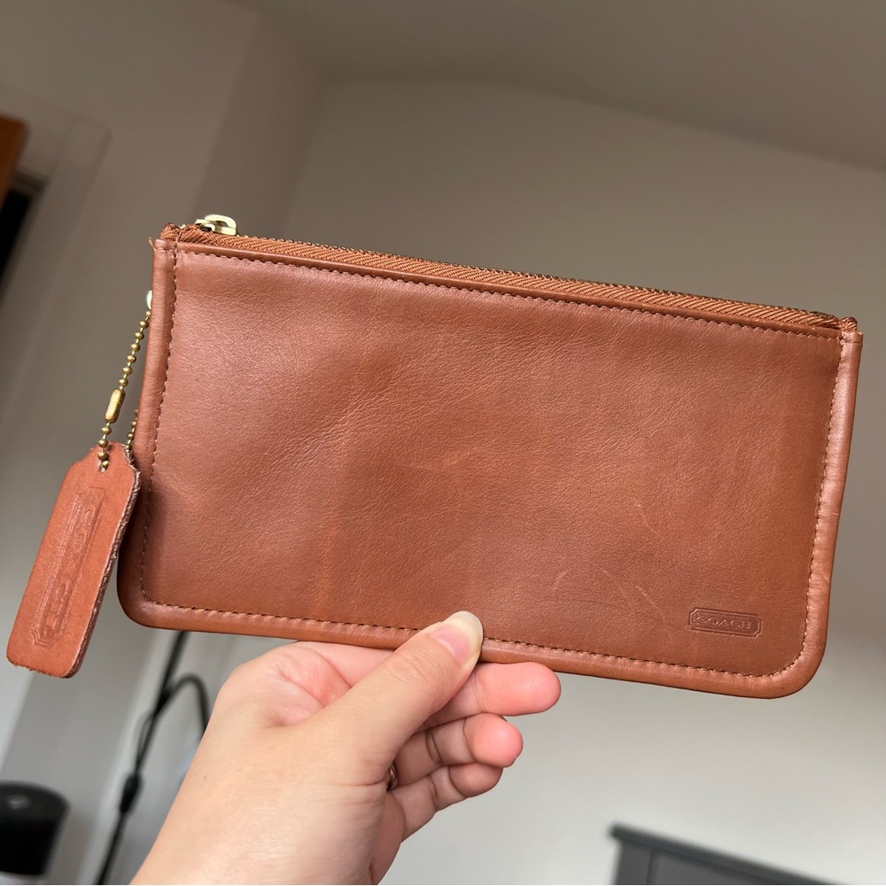 Vintage Coach Skinny Cosmetic Case 7170 British Tan